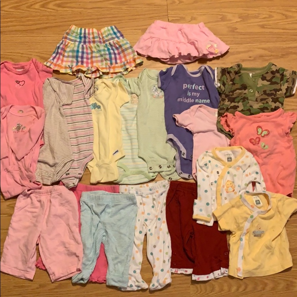 Lot of newborn baby girl clothes
